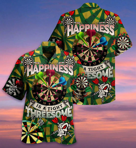 Darts On Board Happiness Is A Tight Threesome Hawaiian Shirt, Hawaiian Shirt Gift, Christmas Gift