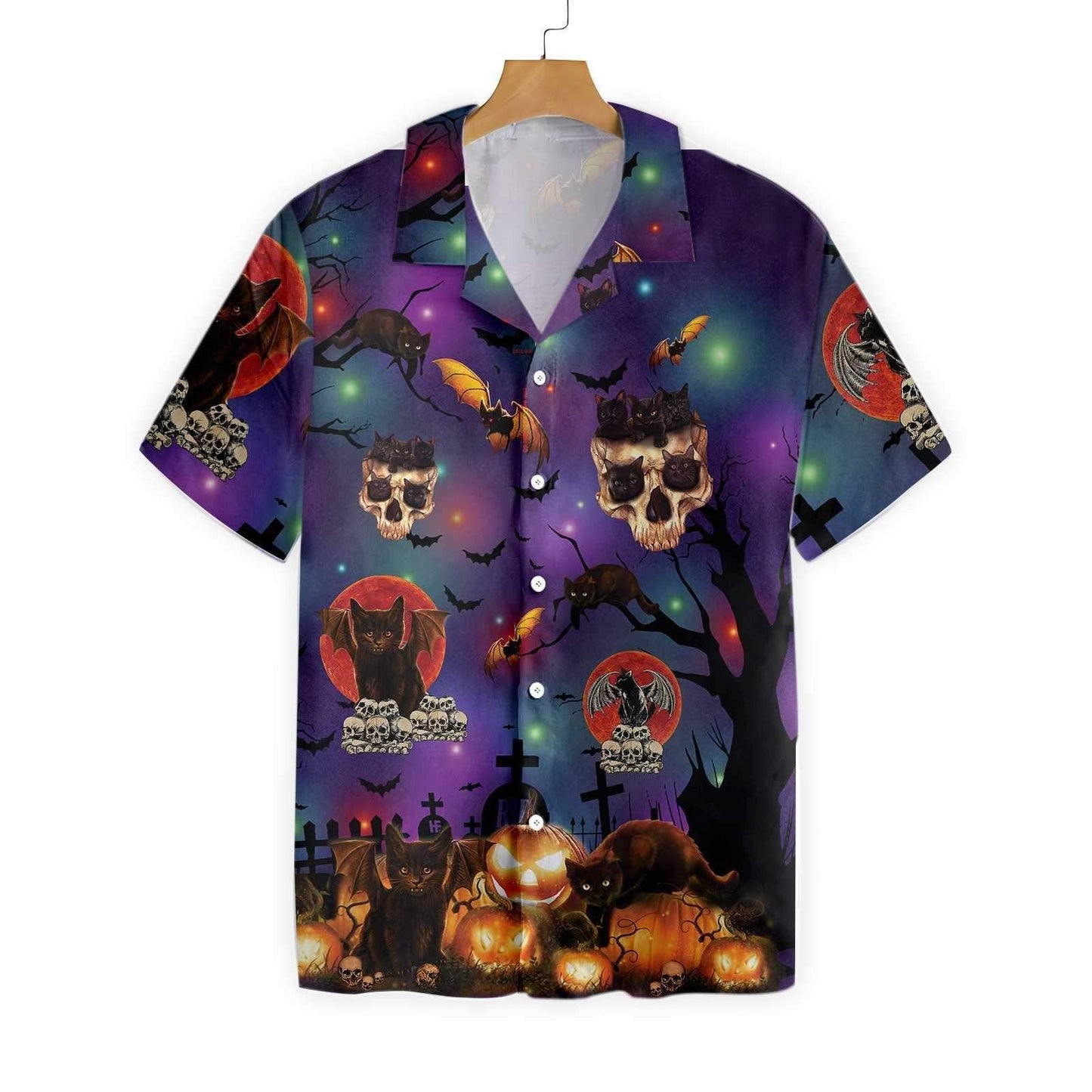 Copy of Black Cat Halloween Hawaiian Shirt, Hawaiian For Gift