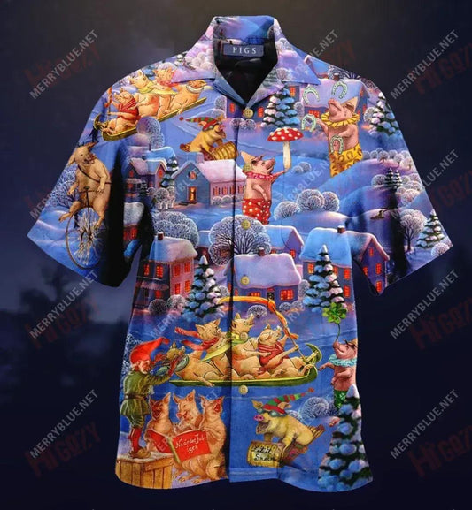 Muca Nollag Unisex Léine Haváise Gearr Muinchille Samhraidh Léinte Seanré Haváíais Léinte haváíais d'Fhir, Bronntanas Léine Haváís, Bronntanas Nollag