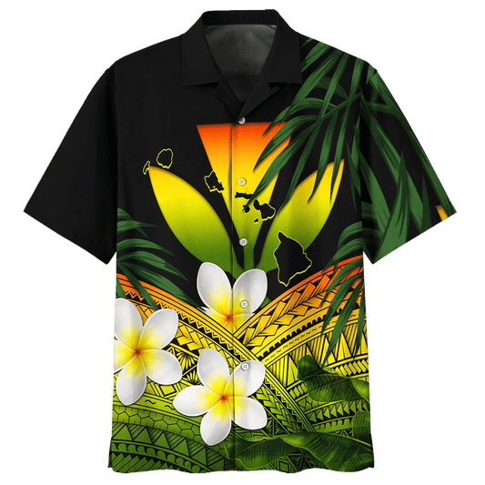 Bláthanna Bán Clasaiceach agus Duilleoga Dearadh Léine haváíais, Haváís Don Bronntanas