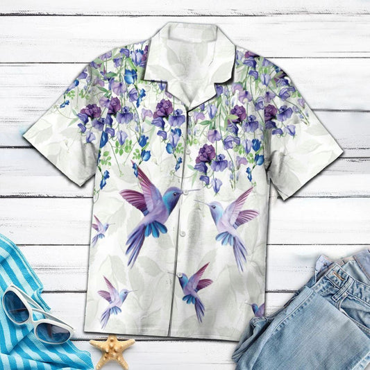 Wonderful Hummingbird Sucking Orchid Flowers Hawaiian Shirt, Hwaiian For Gift