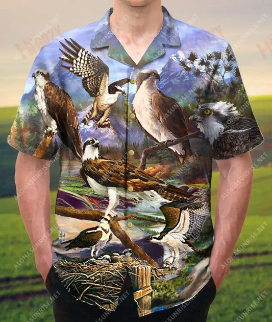 Bí Fós Agus Labhróidh An Spéir Leat Osprey Léine Haváí Unisex Labhraí Saoire Gearr Muinchille Saincheaptha Léinte Haváís Léinte Haváís do Mhná, Bronntanas Léine Haváís, Bronntanas Nollag