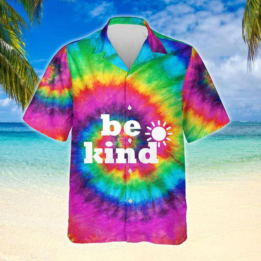 Be Kind Hippie Tie Dye Design Hawaiian Shirt, Hawaiian For Gift