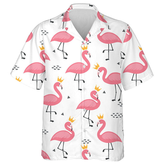 Beautiful Flamingo With Gold Crown Hawaiian Shirt, Hawaiian For Gift