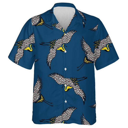 Wild African Leopards With Black Birds Hawaiian Shirt, Hwaiian For Gift