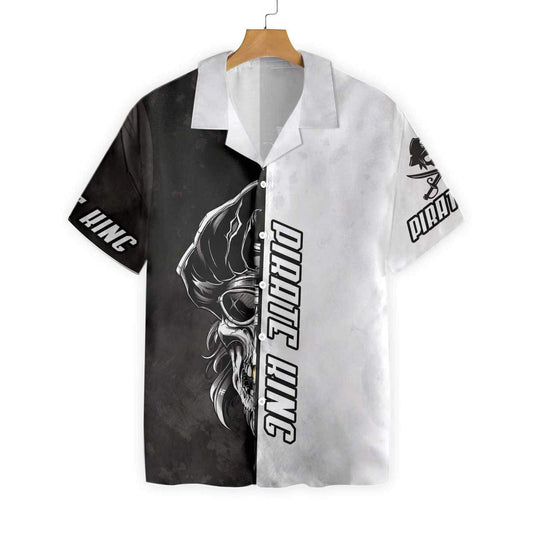 White And Black Pirate Skull Pattern Hawaiian Shirt, Hwaiian For Gift