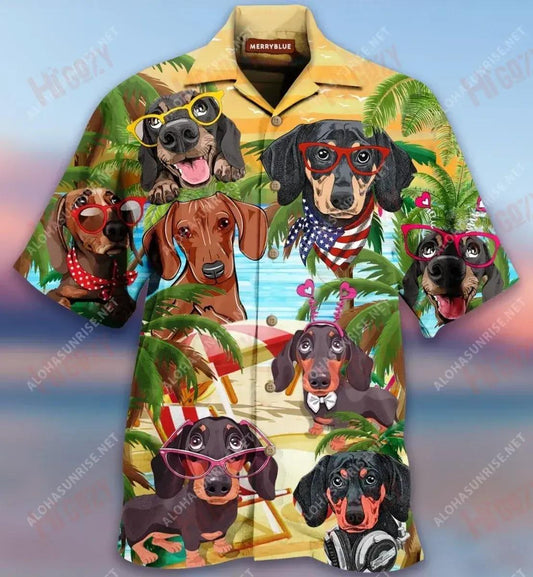 Léinte Gearr Muinchille Dachshund Léinte T-aigéan Haváí Léinte Haváís is Fearr Na bhFear, Bronntanas Léine Haváíais, Bronntanas Nollag