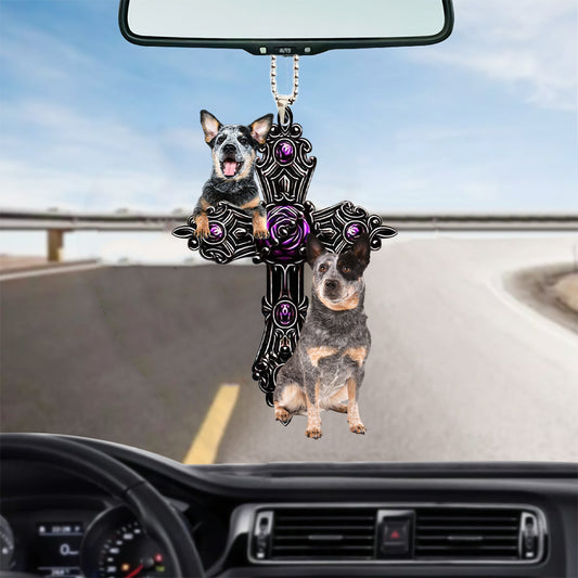 Australian Cattle Pray For God Car Hanging Ornament Dog Pray For God Ornament Godmerch - Best gifts your whole family