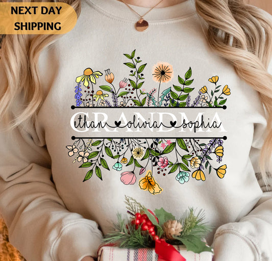 T-léinte pearsantaithe Mamó, Léinte Ainm an Chustaim, Léinte Bronntanais Bláthanna Fiáine, Gairdín Mamó