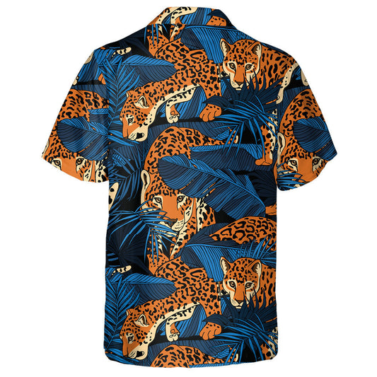 Banana Liopard Agus Trópaiceach ar Oíche Dhorcha Gorm Léine Haváís, Bronntanas Léine Haváíais, Bronntanas Nollag