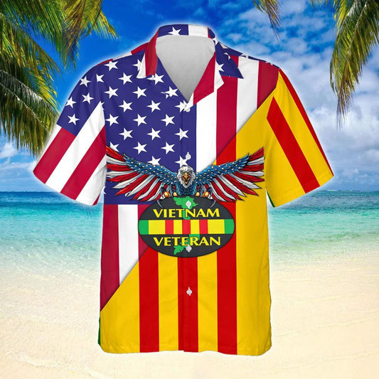Proud To Be A Vietnam Veteran Design Hawaiian Shirt,Hawaiian Shirt Gift, Christmas Gift
