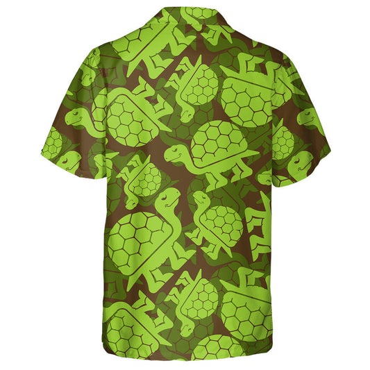 Green Turtle Military Army Animal Background Hawaiian Shirt, Hawaiian Shirt Gift, Christmas Gift