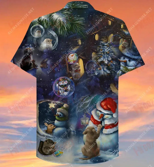 Christmas In The Wood Short Hawaiian Shirt Summer Short Sleeve Vintage Hawaiian Shirts Crazy Shirts Hawaii_Hawaiian Shirt Gift, Christmas Gift