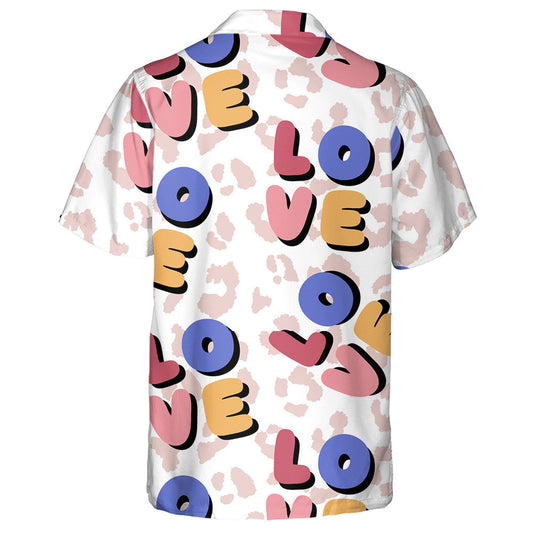 Retro Love Surface And Leopard Skin Hawaiian Shirt,Hawaiian Shirt Gift, Christmas Gift