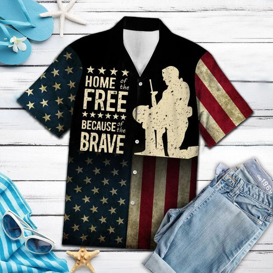 Us Veteran Grunge Flag Design Hawaiian Shirt, Hwaiian For Gift