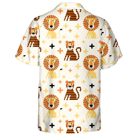 Funny Circus Lion And Tiger With Cross Hawaiian Shirt, Hawaiian Shirt Gift, Christmas Gift