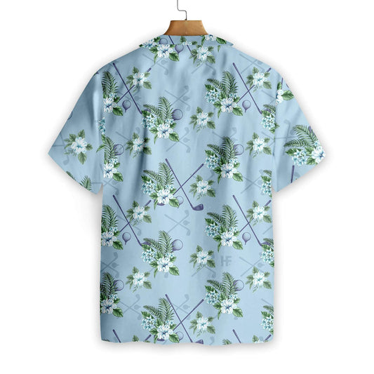 Gailf Trópaiceach 5 Ar Chúlra Gorm Dearadh Léine Haváís, Bronntanas Léine Haváíais, Bronntanas Nollag