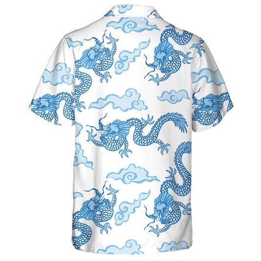 Vintage Funny Dragons Cloud On White Background Hawaiian Shirt, Hawaiian Shirt Gift, Christmas Gift