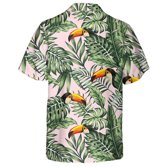Bird With Yellow Rostrum In Tropical Jungle Hawaiian Shirt, Hawaiian Shirt Gift, Christmas Gift