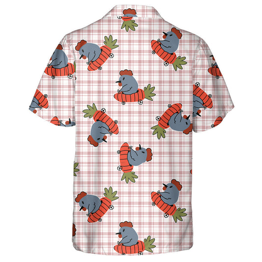 Cute Chickens In Easter Carrot Car Hawaiian Shirt,Hawaiian Shirt Gift, Christmas Gift
