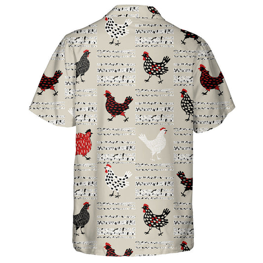 Gray Background With Special Chicken And Birch Hawaiian Shirt, Hawaiian Shirt Gift, Christmas Gift