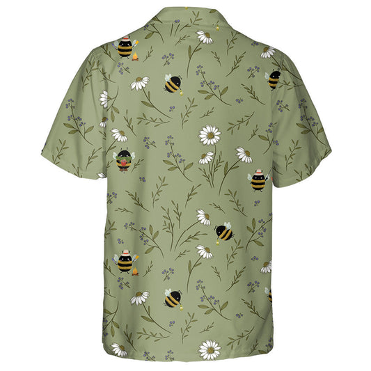 Lovely Little Honey Bees With Wild Flowers Hawaiian Shirt, Hawaiian Shirt Gift, Christmas Gift