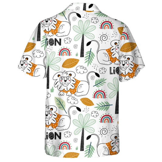 Funny Lion With Flora And Fauna Of Africa Hawaiian Shirt, Hawaiian Shirt Gift, Christmas Gift