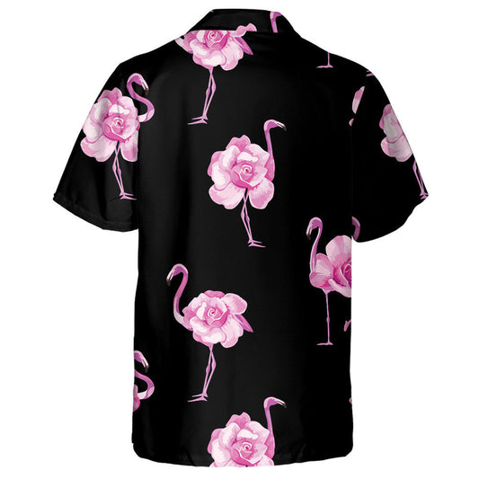 Dearadh Flamingo Bándearg Trópaiceach Álainn Agus Bláthanna Rós Léine Haváís, Bronntanas Léine Haváís, Bronntanas Nollag