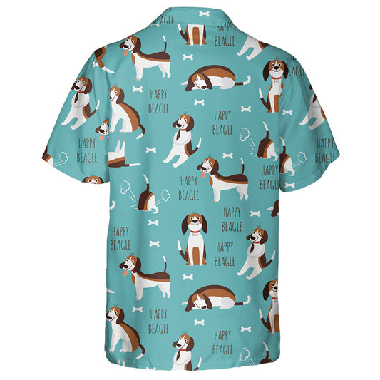 Playing With Beagle Dogs On Blue Hawaiian Shirt,Hawaiian Shirt Gift, Christmas Gift