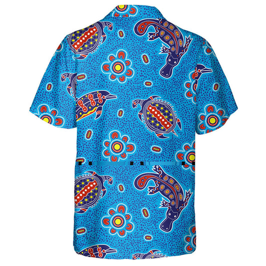 Australian Aboriginal Colorful Style Dolphin Turtle Hawaiian Shirt, Hawaiian Shirt Gift, Christmas Gift