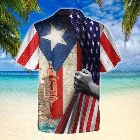 Sovereign State Puerto Rican American Design Hawaiian Shirt,Hawaiian Shirt Gift, Christmas Gift