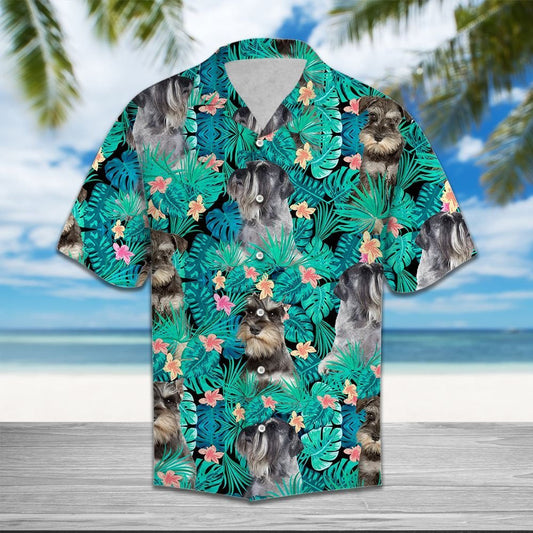 Miniature Schnauzer Mix Native Tropical Hawaiian Shirt,Hawaiian Shirt Gift, Christmas Gift