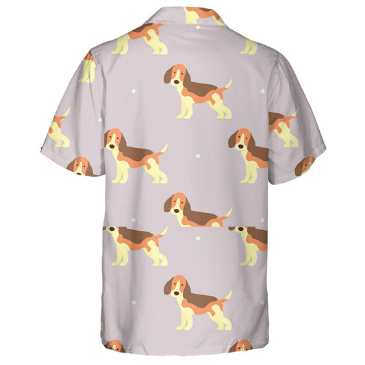 Pink Stars With Cute Beagles Dogs Hawaiian Shirt,Hawaiian Shirt Gift, Christmas Gift
