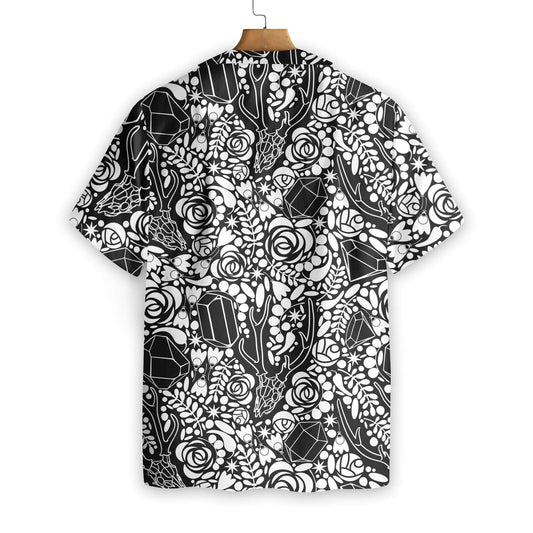 Deer Skull Crystal Seamless Pattern Design Hawaiian Shirt,Hawaiian Shirt Gift, Christmas Gift