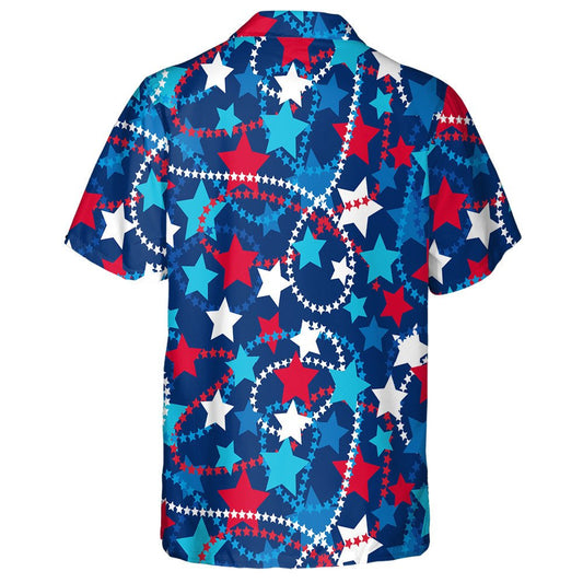 Spree Réalta Dhearg Agus Gorm ar Chúlra Geoiméadrach Léine Haváíais, Bronntanas Léine Haváíais, Bronntanas Nollag