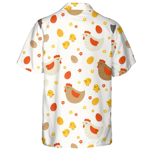 Sleeping Hen And Baby Happy Chicken With Egg Hawaiian Shirt, Hawaiian Shirt Gift, Christmas Gift