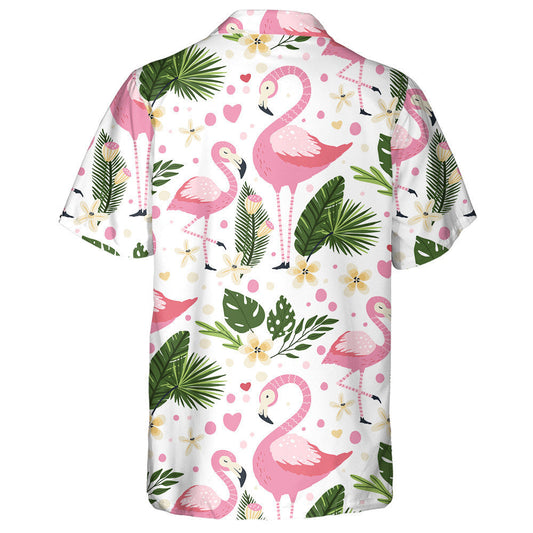 Flamingo Máthair Agus Leanbh le Pailme Agus Bláthanna Trópaiceacha Léine Haváís, Bronntanas Léine Haváíais, Bronntanas Nollag