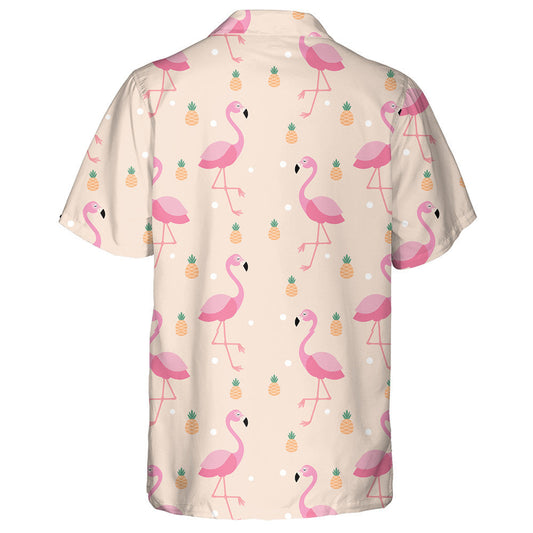 Pink Flamingo Sleeping And Small Pineapple Hawaiian Shirt,Hawaiian Shirt Gift, Christmas Gift