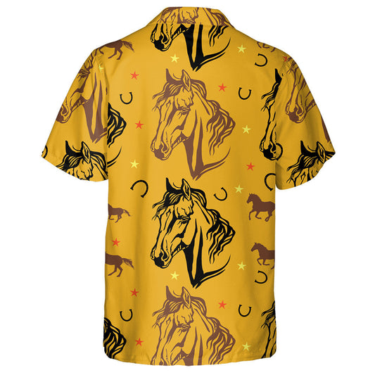 Vintage Stars Horseshoes And Decorative Horses Portraits Hawaiian Shirt, Hawaiian Shirt Gift, Christmas Gift