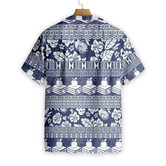 Teacher Hibiscus Leaves Pattern Hawaiian Shirt,Hawaiian Shirt Gift, Christmas Gift