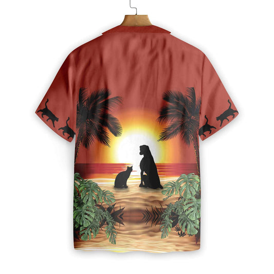 Cat Agus Madra i Luí Álainn na Gréine Cara is Fearr Léine Haváís, Bronntanas Léine Haváíais, Bronntanas Nollag