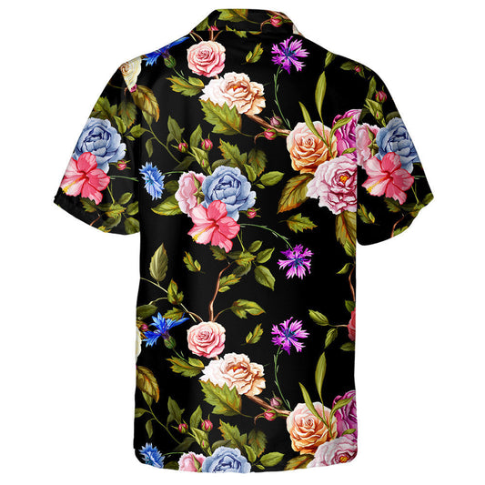 Carnation Flower Colorful Roses Peonies Branches Art Design Hawaiian Shirt, Hawaiian Shirt Gift, Christmas Gift