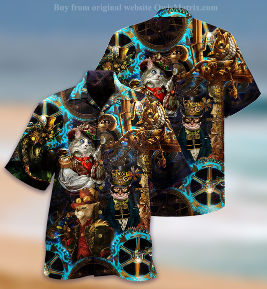Cats Machine Magic - Hawaiian Shirt, Hwaiian For Gift