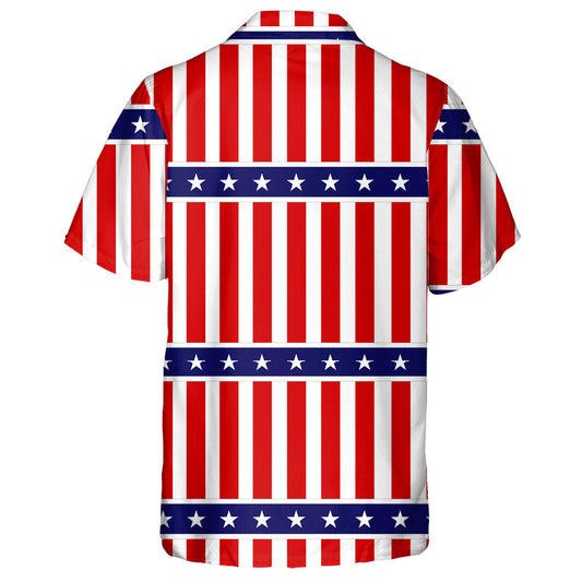 Awesome American Patriotic Stars And Stripes Pattern Hawaiian Shirt, Hawaiian Shirt Gift, Christmas Gift
