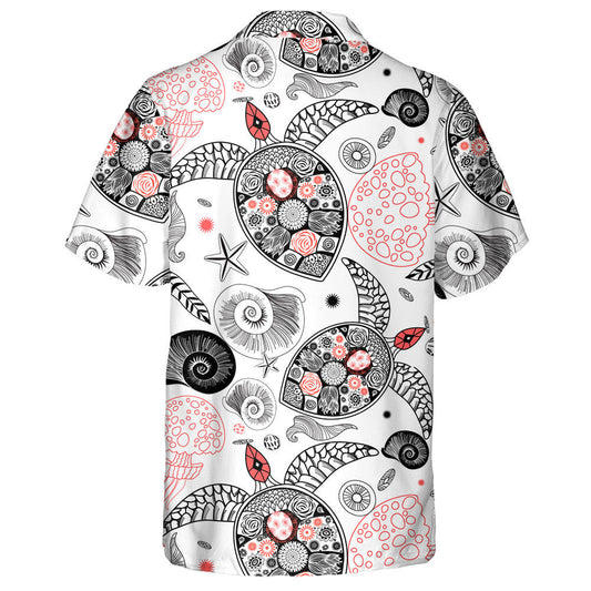 Ornamental Turtles And Marine Star On The Light Hawaiian Shirt, Hawaiian Shirt Gift, Christmas Gift