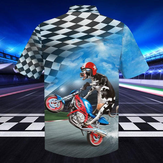 Talented Cow Racing Flag Pattern Hawaiian Shirt,Hawaiian Shirt Gift, Christmas Gift