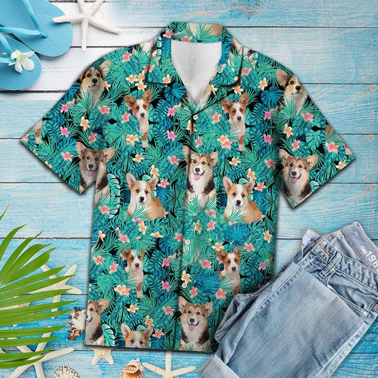 Duilleoga Trópaiceacha Corgi Pembroke na Breataine Bige agus Patrún Bláth Léine Haváís, Bronntanas Léine Haváís, Bronntanas Nollag