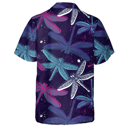 Colorful Bright Garden Dragonfly Vintage Style Hawaiian Shirt, Hawaiian Shirt Gift, Christmas Gift