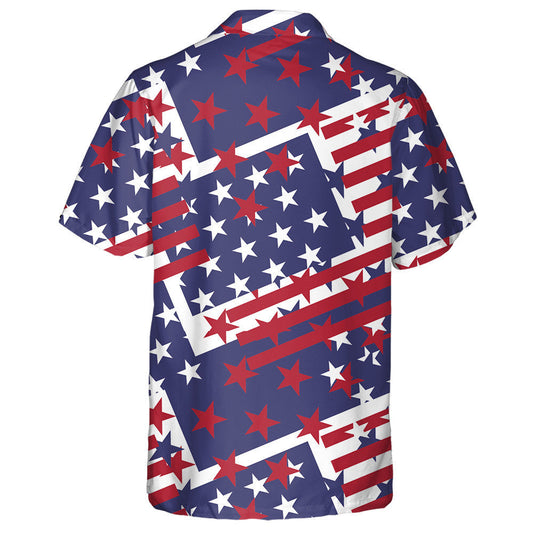 Heart Belong To America Grunge Star Pattern Hawaiian Shirt, Hawaiian Shirt Gift, Christmas Gift