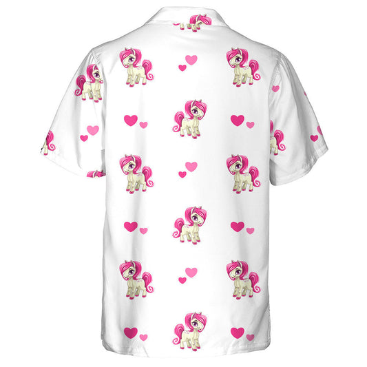 Capaill Chapaillíní Beag Cartúin Agus Croí Ar Léine Bán Haváís, Bronntanas Léine Haváíais, Bronntanas Nollag